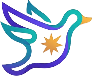Ducpion লোগো — উড়ন্ত হাঁস